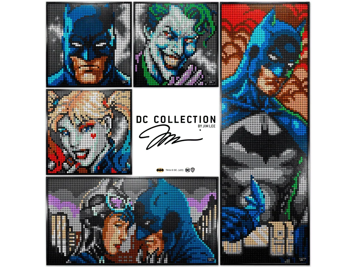 LEGO Art Jim Lee Batman Collection 31205 Canvas Wall Decor with The Joker or Harley Quinn, Crafts Xmas Gift Idea for Him, Her, Men, Women, DIY Poster, Big Set for Adults,