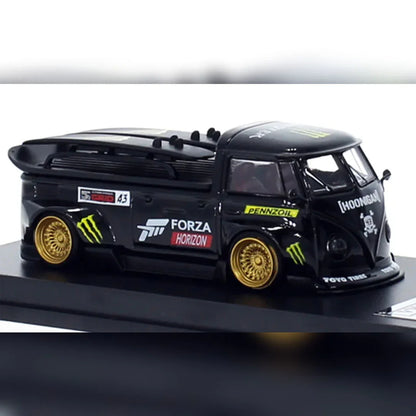 1:64 LMLF Volkswagen Bus Forza Horizon Edition Diecast Model Car – Black with Gold Wheels - Jaiman Toys