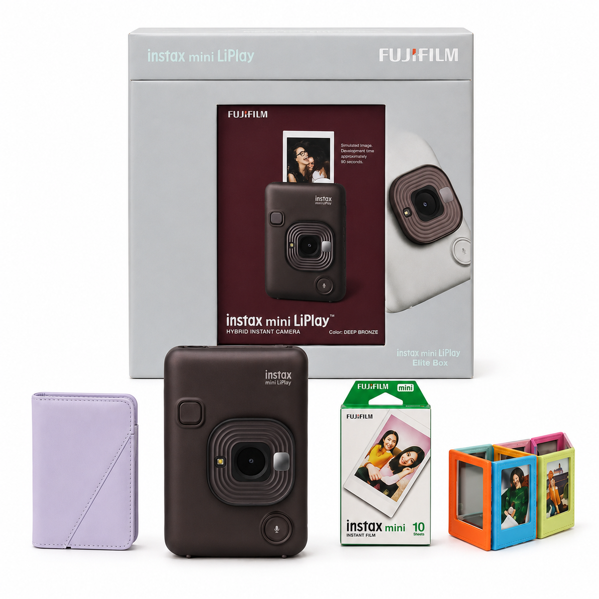 Fujifilm Instax Mini LiPlay Elite Box | Hybrid Instant Camera + Mini Album + 10 Shot Film + 5 Fridge Magnets