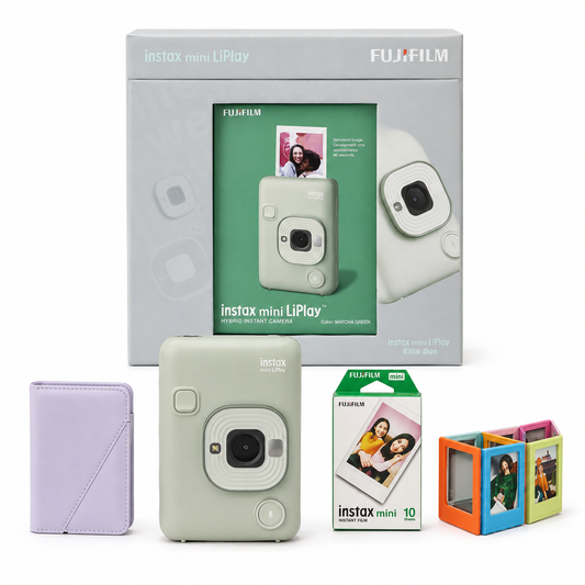 Fujifilm Instax Mini LiPlay Elite Box | Hybrid Instant Camera + Mini Album + 10 Shot Film + 5 Fridge Magnets