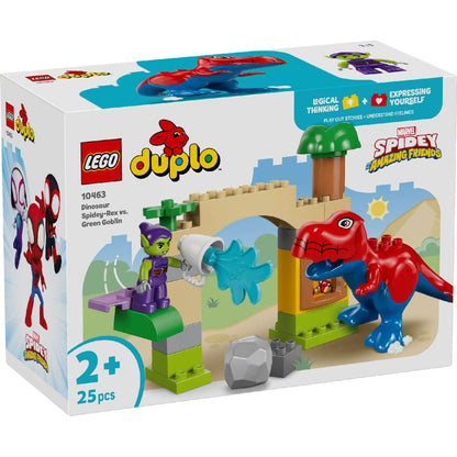 LEGO 10463 DUPLO Spidey Rex vs Green Goblin Dinosaur Set – Toddler Building Toy, 25 Pieces