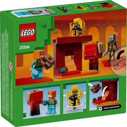 LEGO Minecraft 21266 The Nether Lava Battle Building Set (99 Pieces) | Adventure Toy with Alex, Wither Skeleton & Blaze for Kids Ages 6+