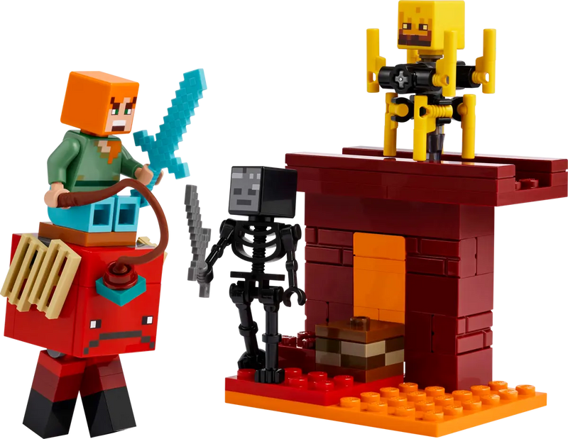 LEGO Minecraft 21266 The Nether Lava Battle Building Set (99 Pieces) | Adventure Toy with Alex, Wither Skeleton & Blaze for Kids Ages 6+