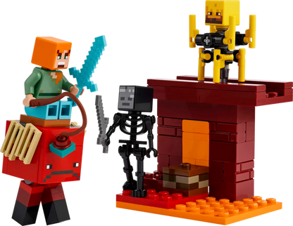LEGO Minecraft 21266 The Nether Lava Battle Building Set (99 Pieces) | Adventure Toy with Alex, Wither Skeleton & Blaze for Kids Ages 6+
