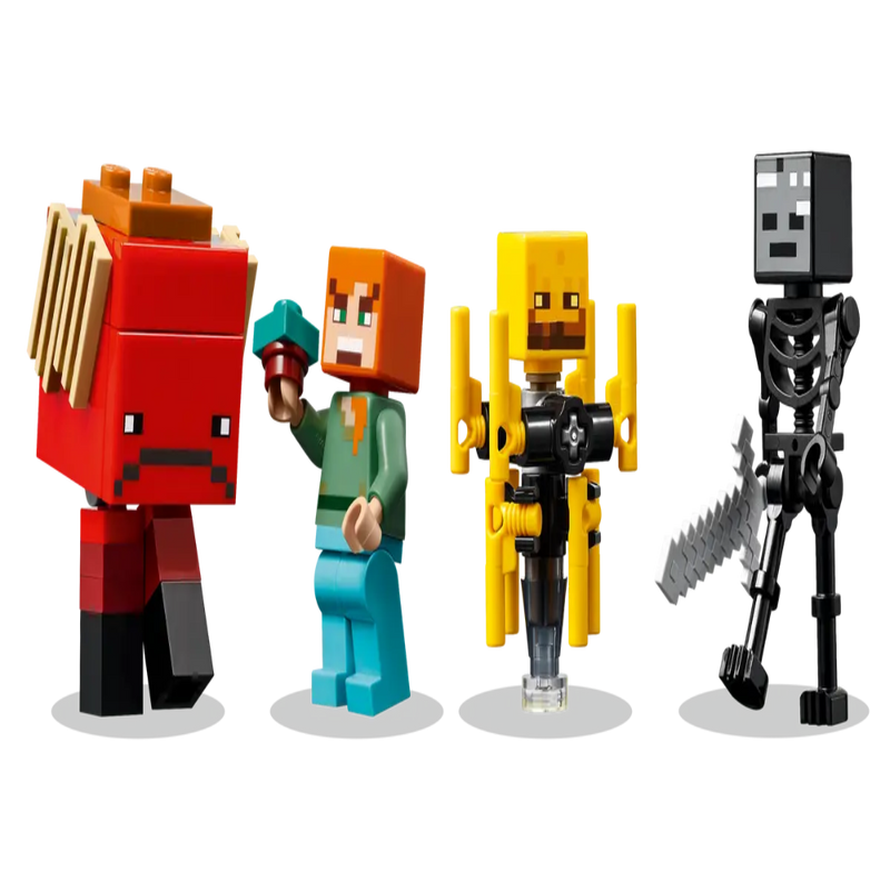 LEGO Minecraft 21266 The Nether Lava Battle Building Set (99 Pieces) | Adventure Toy with Alex, Wither Skeleton & Blaze for Kids Ages 6+