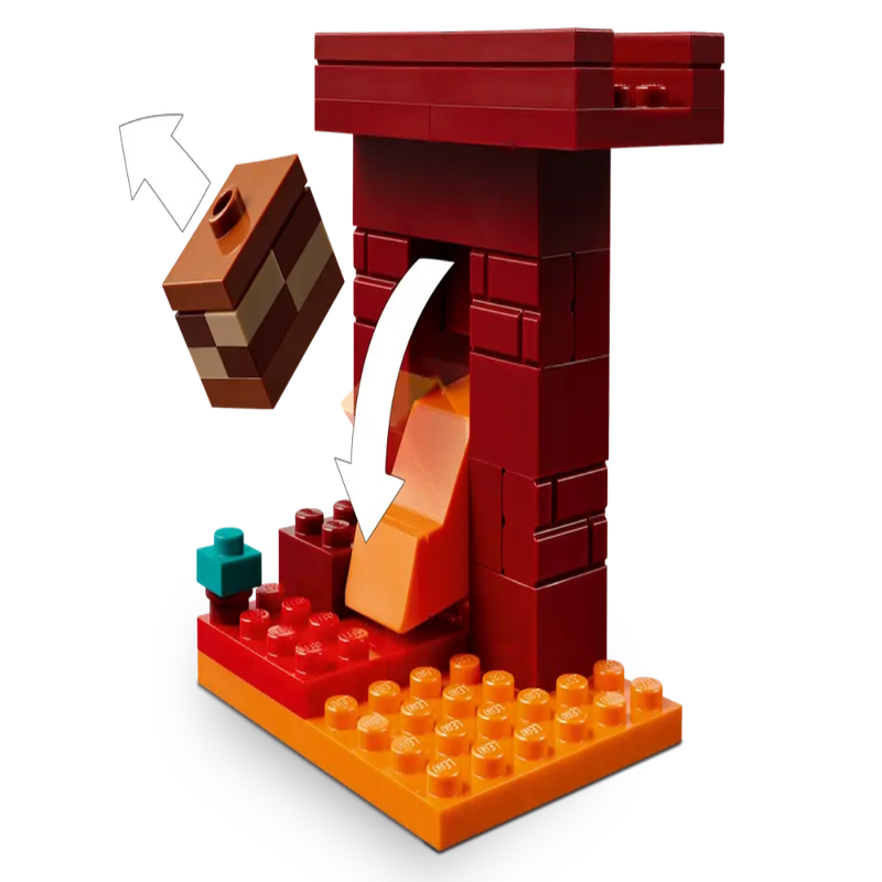 LEGO Minecraft 21266 The Nether Lava Battle Building Set (99 Pieces) | Adventure Toy with Alex, Wither Skeleton & Blaze for Kids Ages 6+