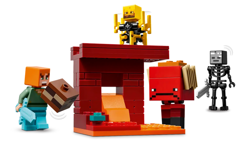 LEGO Minecraft 21266 The Nether Lava Battle Building Set (99 Pieces) | Adventure Toy with Alex, Wither Skeleton & Blaze for Kids Ages 6+