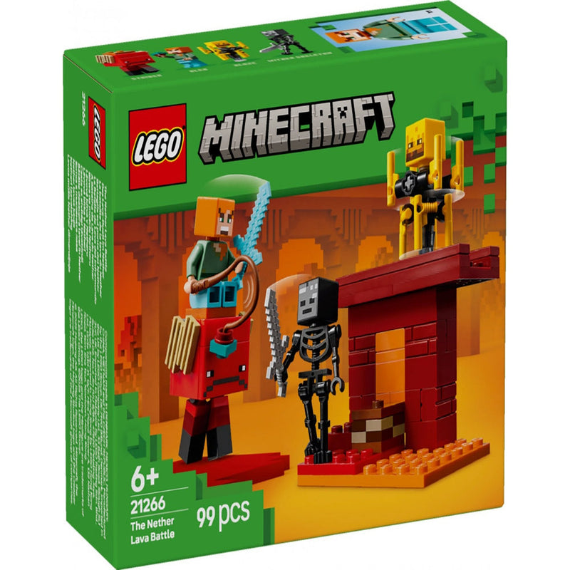 LEGO Minecraft 21266 The Nether Lava Battle Building Set (99 Pieces) | Adventure Toy with Alex, Wither Skeleton & Blaze for Kids Ages 6+