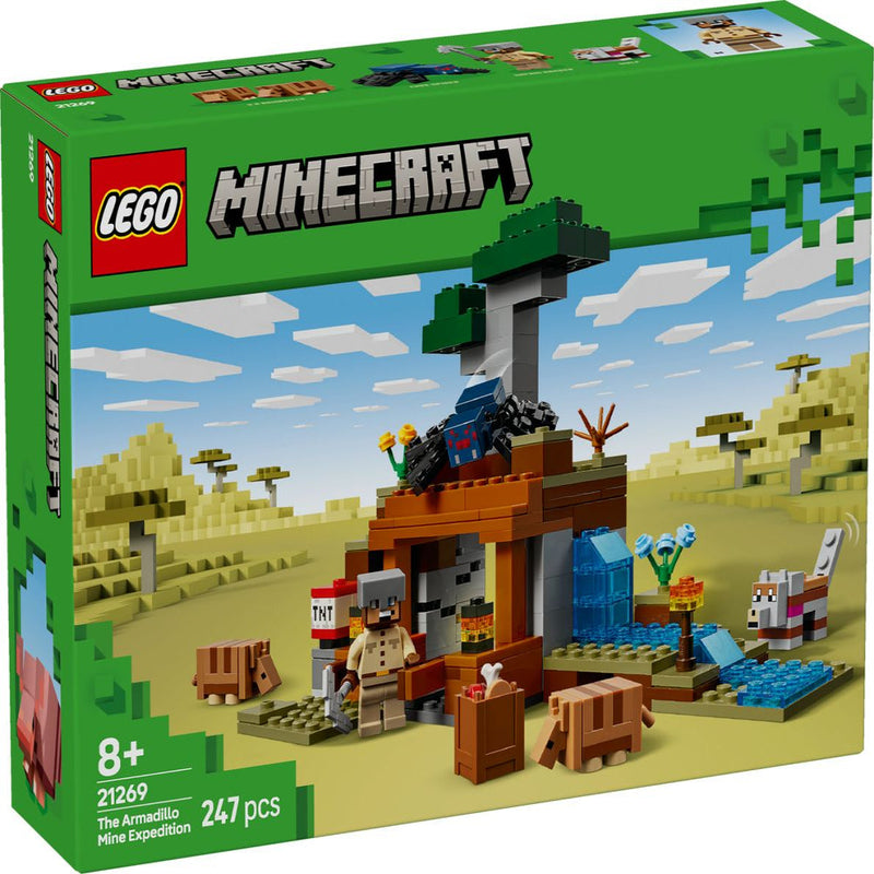 LEGO Minecraft 21269 The Armadillo Mine Expedition Building Set (247 Pieces) | Adventure Toy with TNT Mine, Safari Ranger, Wolf & Armadillos for Kids Ages 8+