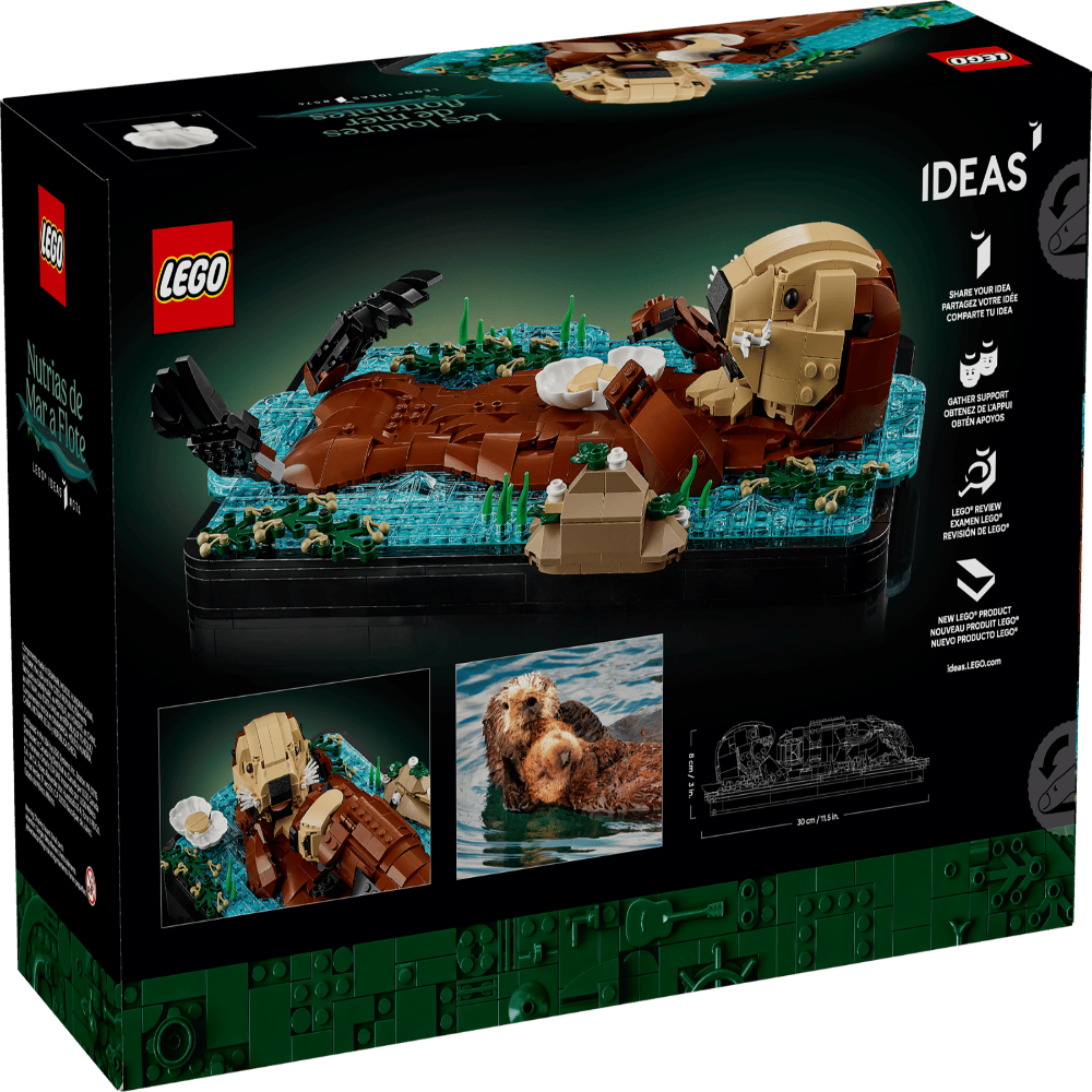 LEGO 21366 Ideas Floating Sea Otters Building Set – Wildlife Display Model, 1234 Pieces