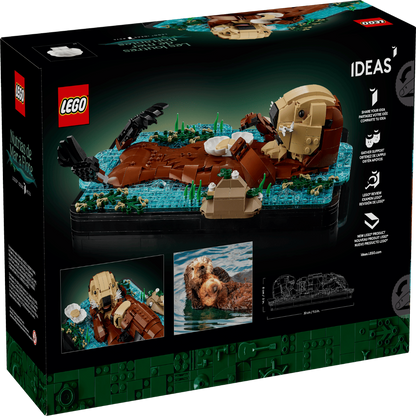 LEGO 21366 Ideas Floating Sea Otters Building Set – Wildlife Display Model, 1234 Pieces