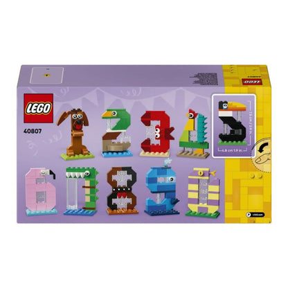 LEGO 40807 Birthday Numbers Building Set (281 Pieces) | Creative Animal Number Decorations for Kids Ages 6+
