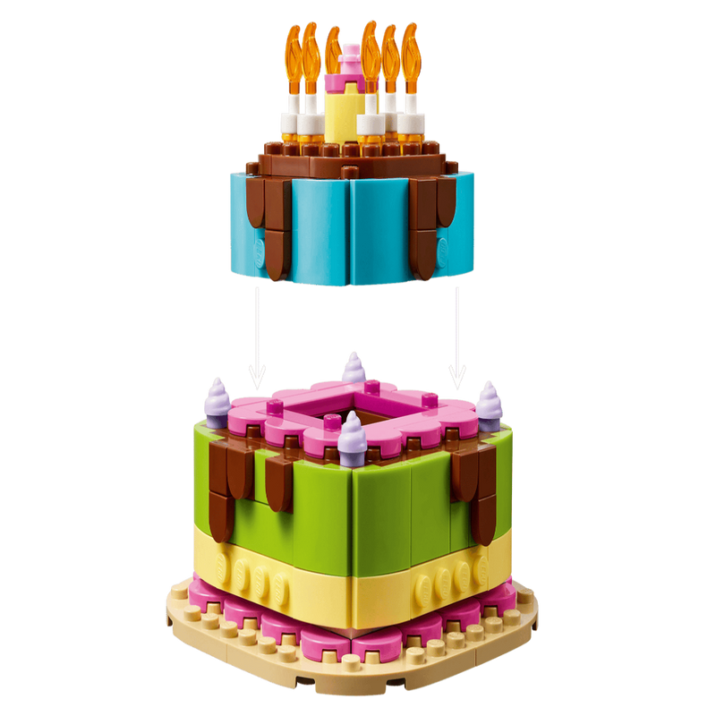 LEGO 40815 Birthday Party Cake Building Set (219 Pieces) | Buildable Birthday Cake Decoration for Kids Ages 7+