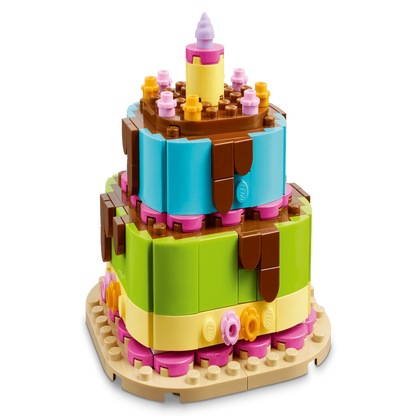 LEGO 40815 Birthday Party Cake Building Set (219 Pieces) | Buildable Birthday Cake Decoration for Kids Ages 7+
