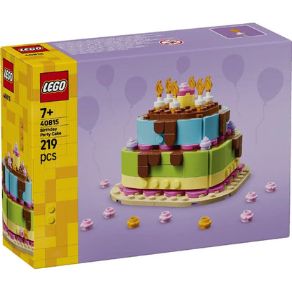 LEGO 40815 Birthday Party Cake Building Set (219 Pieces) | Buildable Birthday Cake Decoration for Kids Ages 7+