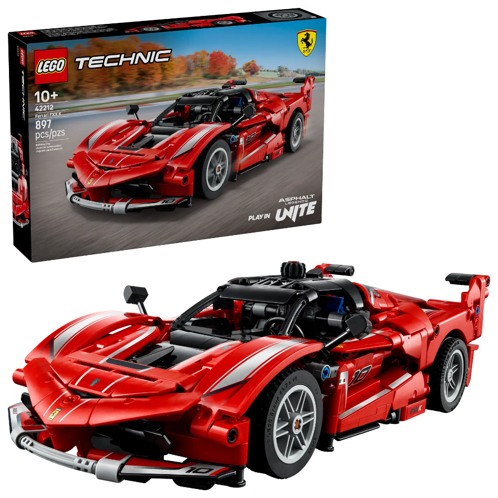 LEGO Technic 42212 Ferrari FXXK  897Piece Supercar Model with Opening Doors, V12 Engine & Differential (Ages10+) - Jaiman Toys