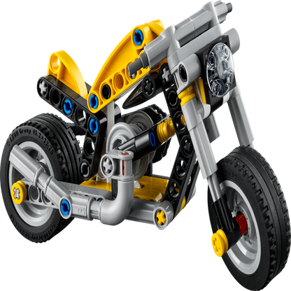 LEGO 42225 Technic Yellow Motorcycle Building Set – 151 Pieces Mechanical Bike Model