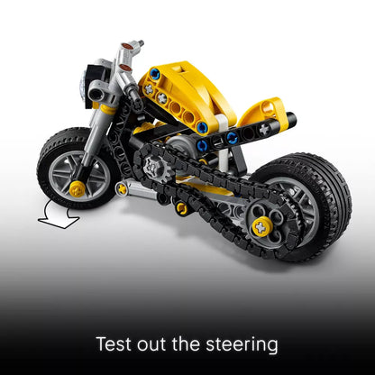 LEGO 42225 Technic Yellow Motorcycle Building Set – 151 Pieces Mechanical Bike Model