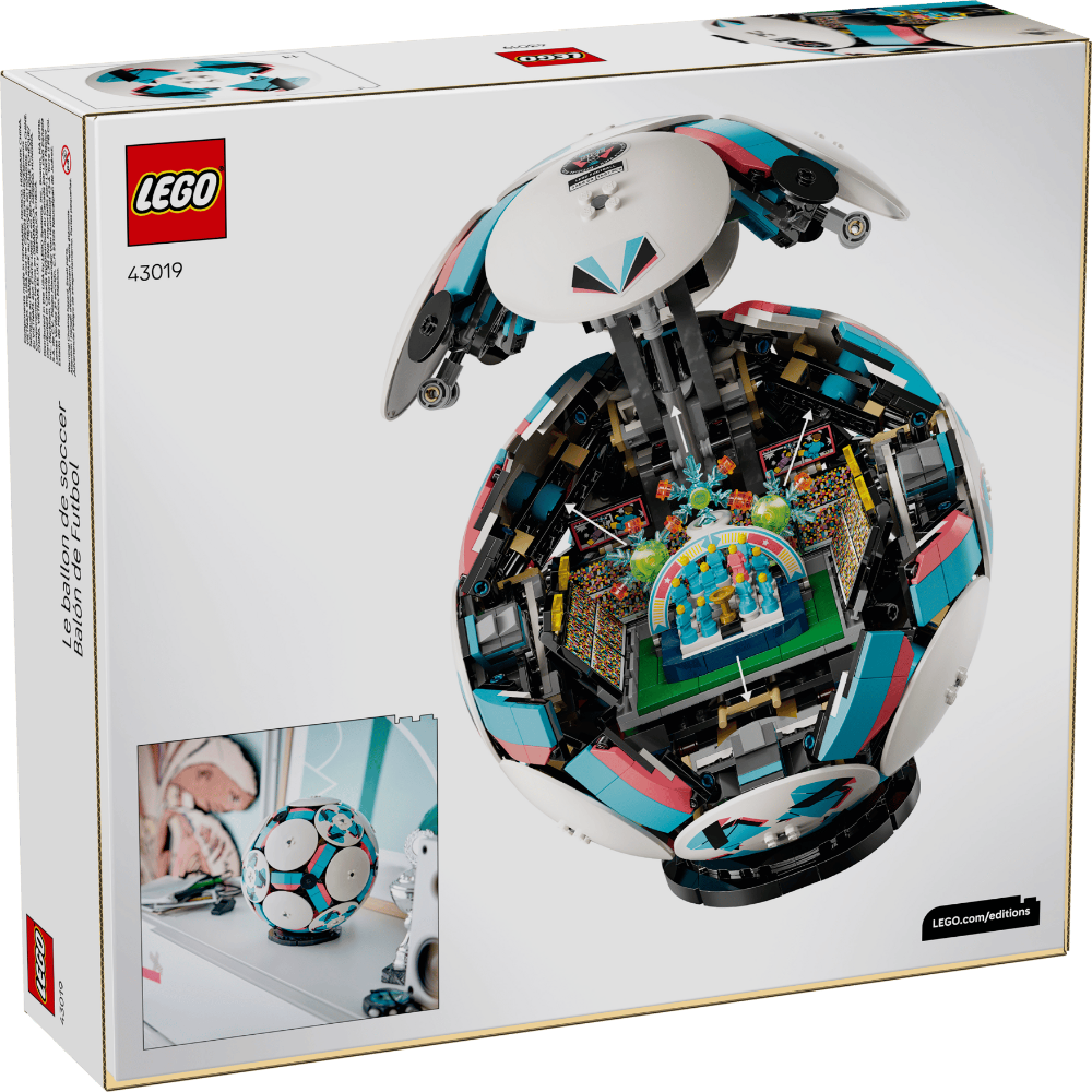 LEGO 43019 Ideas Soccer Ball Collectible Model – Display Build Set for Football Fans, 1498 Pieces