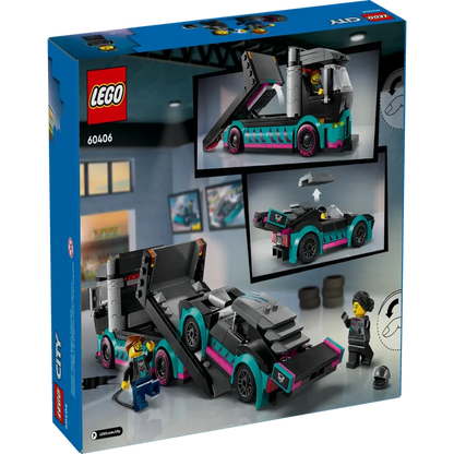 LEGO City Race Car and Car Carrier Truck Building Toy 60406 (328 Pieces) - Jaiman Toys