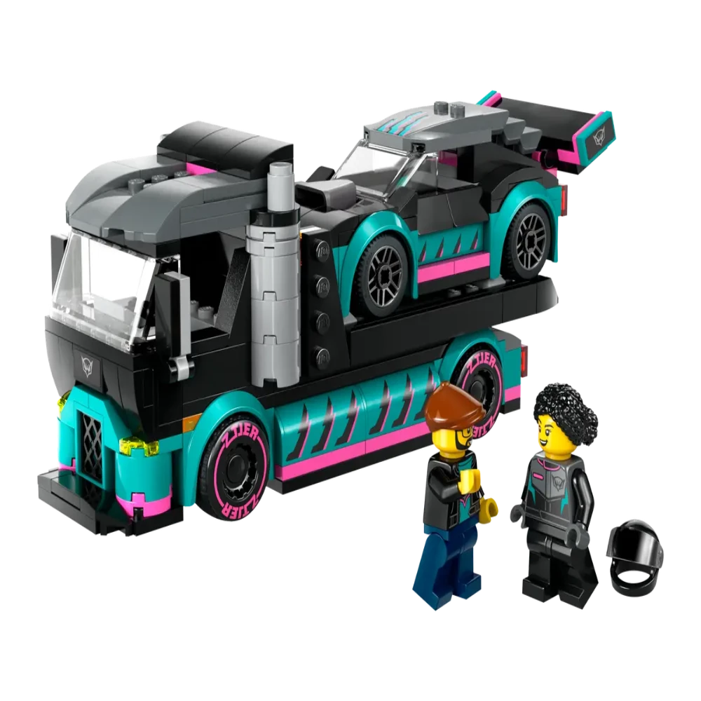 LEGO City Race Car and Car Carrier Truck Building Toy 60406 (328 Pieces) - Jaiman Toys