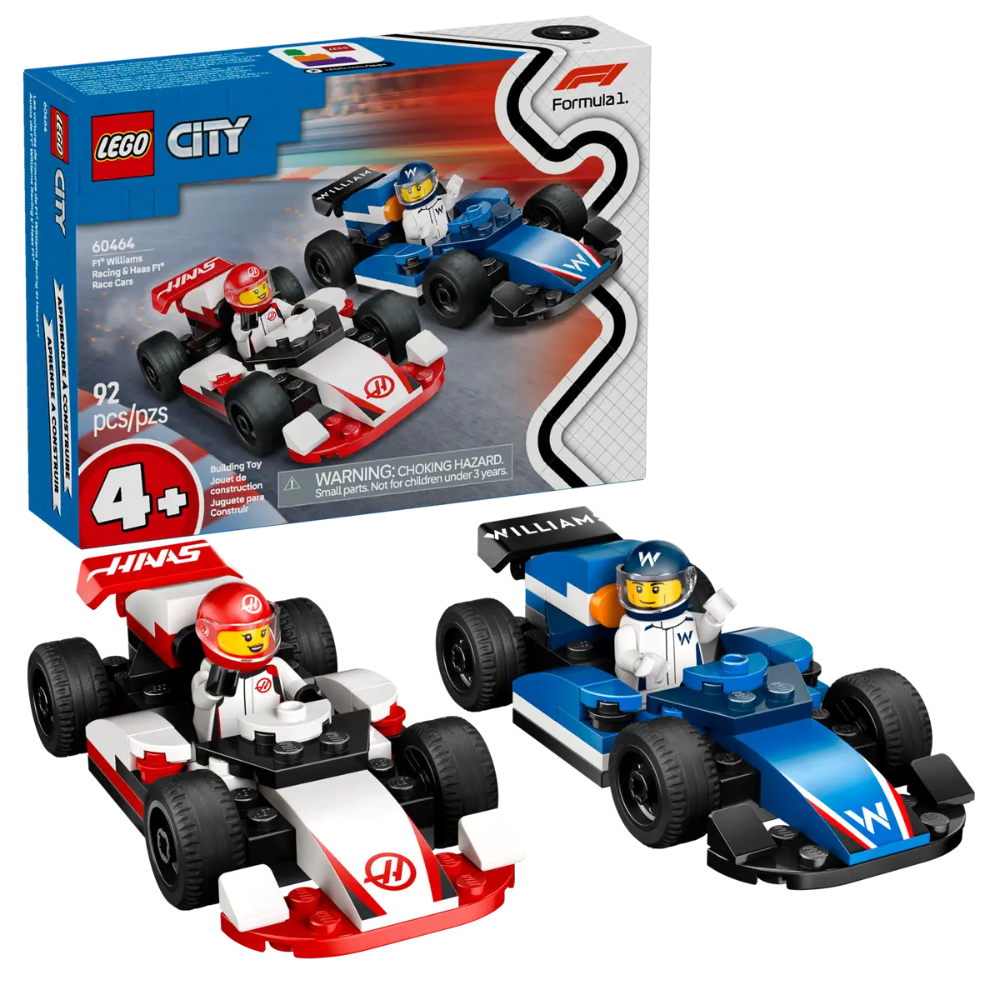 LEGO 60464 City F1 Williams Racing & Haas F1 Race Car Building Set - Jaiman Toys