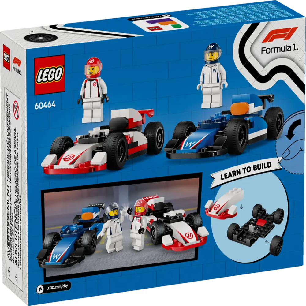 LEGO 60464 City F1 Williams Racing & Haas F1 Race Car Building Set - Jaiman Toys