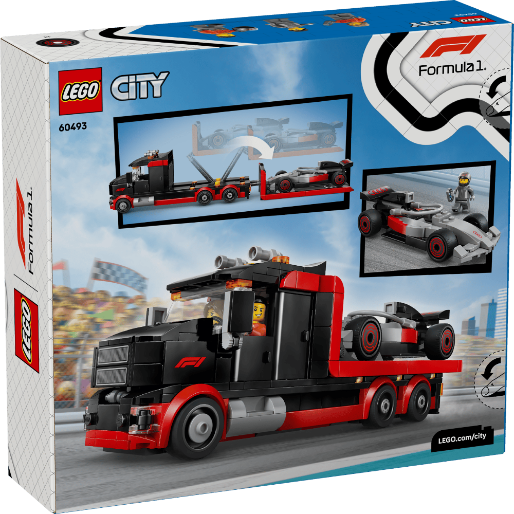 LEGO 60493 City F1 Display Truck with Audi F1 Race Car – 508 Pieces Formula 1 Transport Set