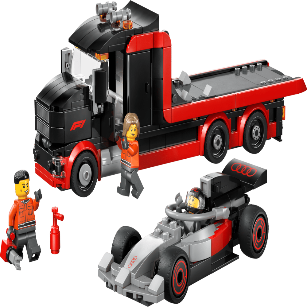 LEGO 60493 City F1 Display Truck with Audi F1 Race Car – 508 Pieces Formula 1 Transport Set