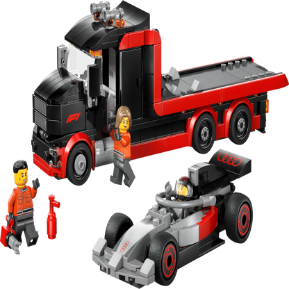 LEGO 60493 City F1 Display Truck with Audi F1 Race Car – 508 Pieces Formula 1 Transport Set