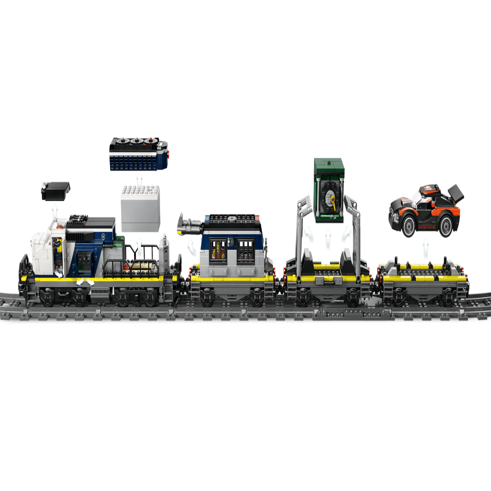 LEGO 60508 City Police Train Heist Remote Control Set – RC Train Toy with Tracks, Helicopter & Minifigures, 1313 Pieces