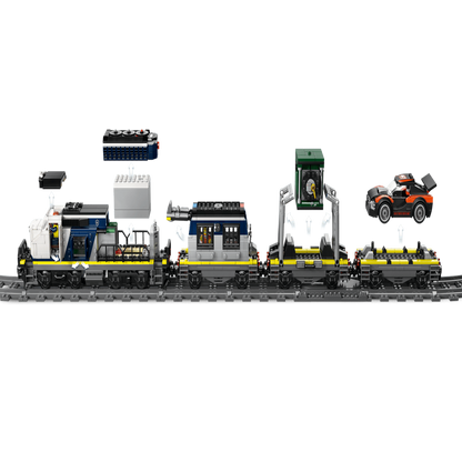 LEGO 60508 City Police Train Heist Remote Control Set – RC Train Toy with Tracks, Helicopter & Minifigures, 1313 Pieces