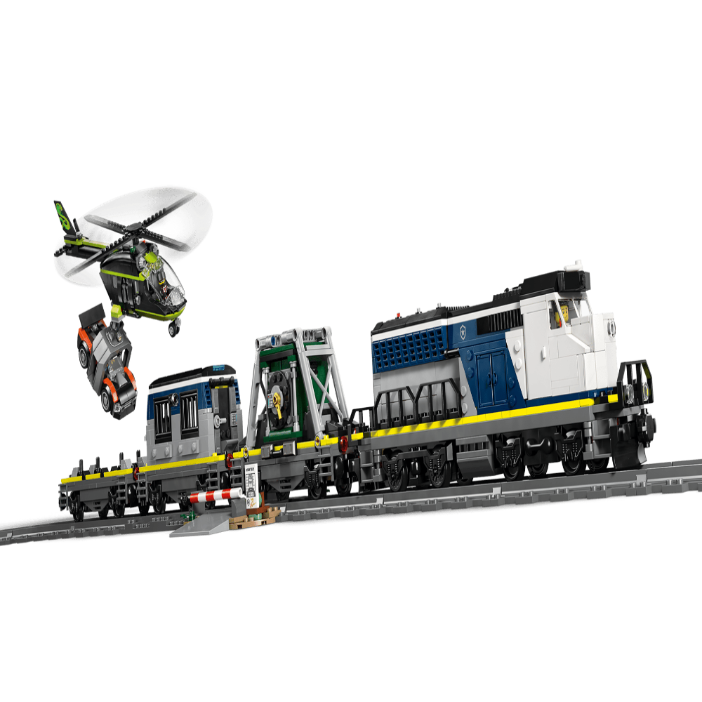 LEGO 60508 City Police Train Heist Remote Control Set – RC Train Toy with Tracks, Helicopter & Minifigures, 1313 Pieces