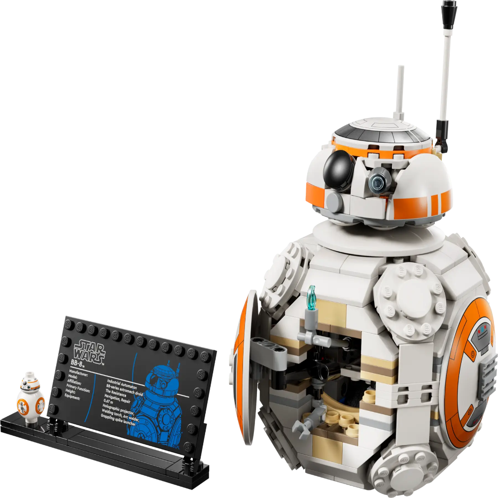 LEGO Star Wars 75452 BB-8 Astromech Droid Building Set (569 Pieces) | Collectible Display Model with Rotating Head & BB-8 Figure for Kids Ages 10+