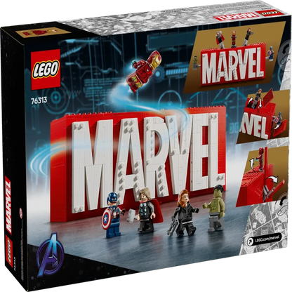 LEGO 76313 Marvel : Marvel Logo & Minifigures Building Set (931 Pieces)
