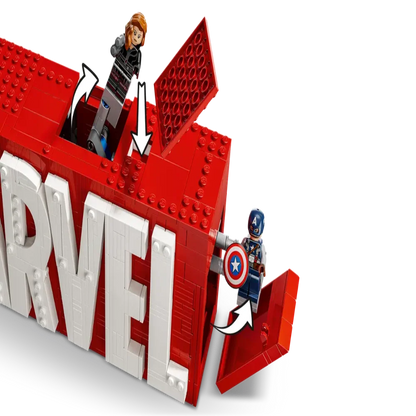 LEGO 76313 Marvel : Marvel Logo & Minifigures Building Set (931 Pieces)