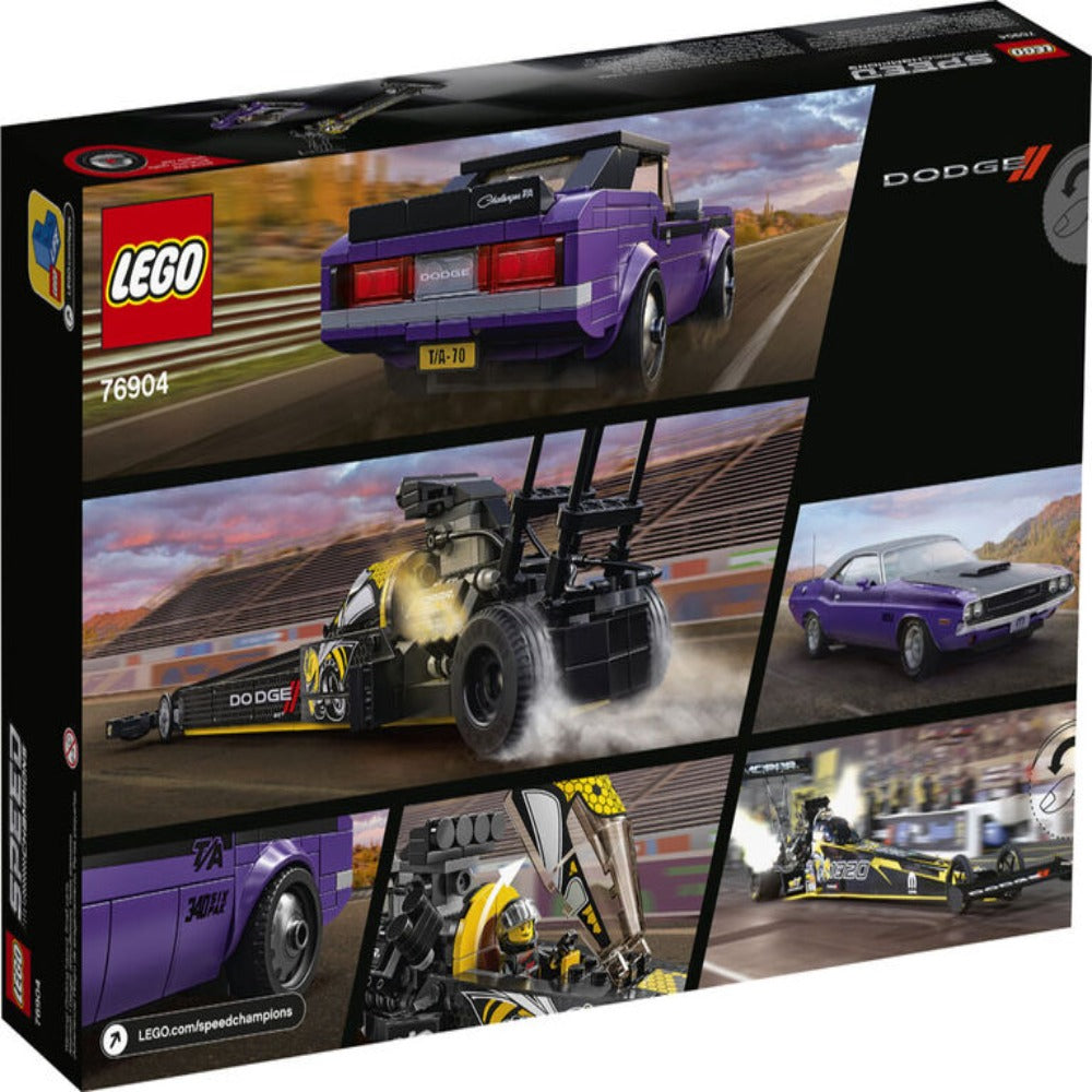 LEGO 76904 Speed Champions Mopar Dodge SRT Top Fuel Dragster&1970 Dodge Challenger T/A,Multicolor, 627 Pcs\ - Jaiman Toys