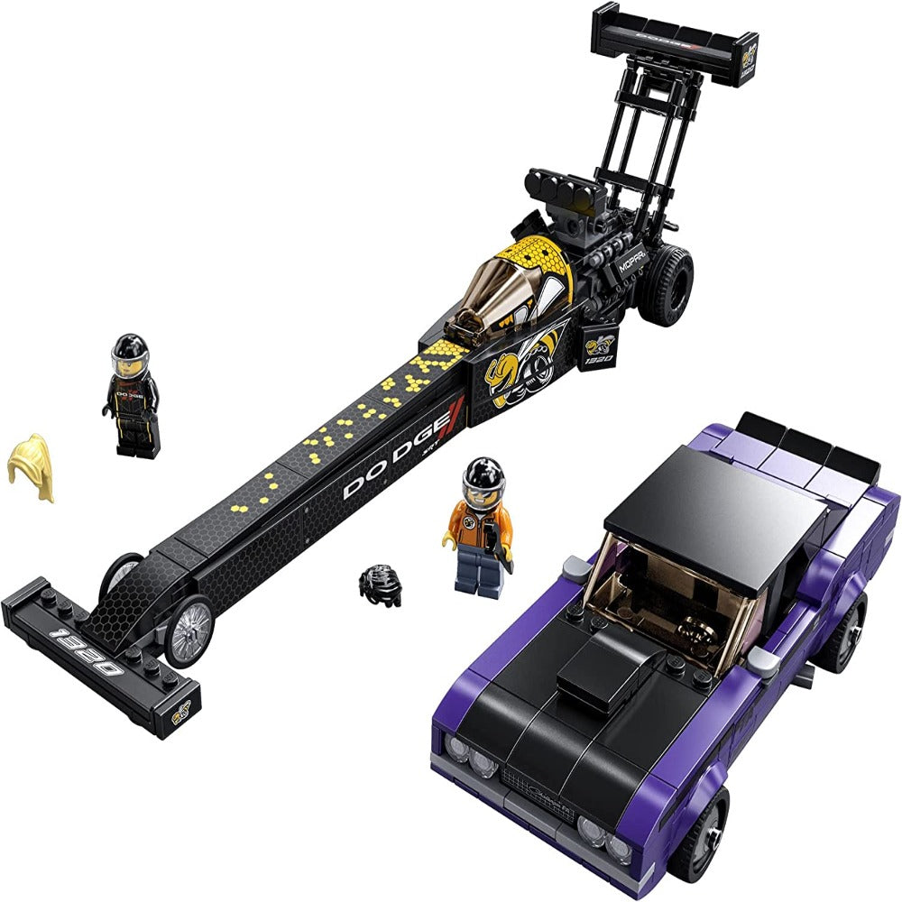 LEGO 76904 Speed Champions Mopar Dodge SRT Top Fuel Dragster&1970 Dodge Challenger T/A,Multicolor, 627 Pcs\ - Jaiman Toys