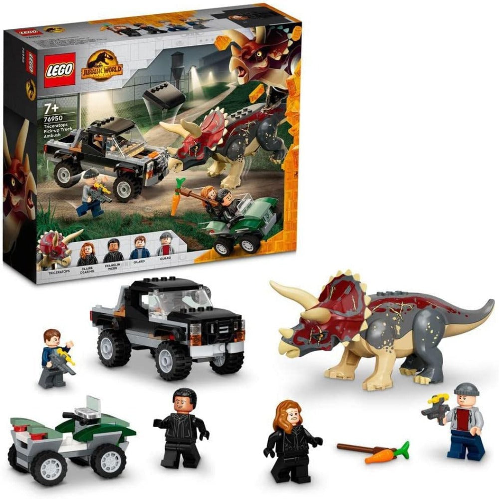 Lego 76950! Jurassik World Triceratop's Pick-Up Truck Ambush (210 Pieces) - Jaiman Toys