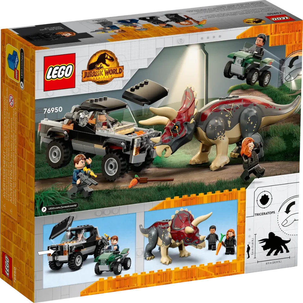 Lego 76950! Jurassik World Triceratop's Pick-Up Truck Ambush (210 Pieces) - Jaiman Toys
