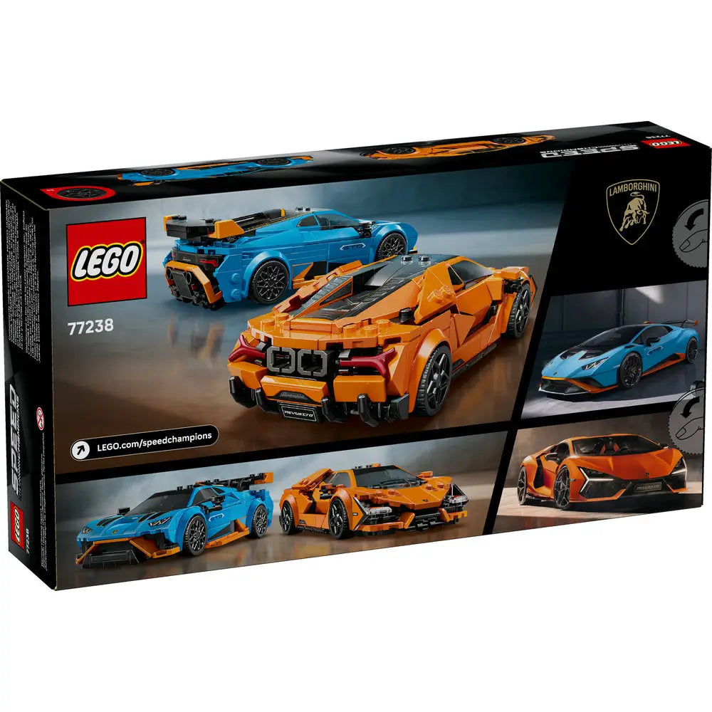 LEGO 77238  Speed Champions Lamborghini Revuelto & Huracán STO  2 Car Set with 2 Minifigures (Ages 9+, 607 Pieces) - Jaiman Toys