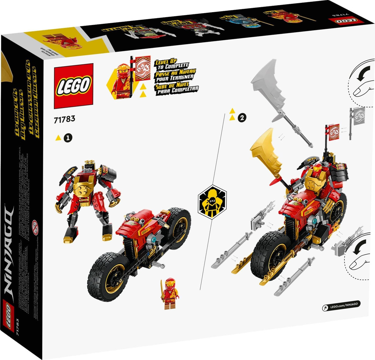 LEGO NINJAGO Kais Mech Rider EVO 71783, Upgradable Ninja Motorbike Toy, Mech Action Figure and 2 Bone Warrior Minifigures, Age 7+ - Jaiman Toys