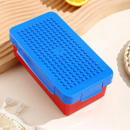 Kids 3-Piece DIY Pixel Art Lunch Box Set | 750ml Lunch Box + 2 x 165ml Snack Boxes | Building Block Bento Lunch Box for School