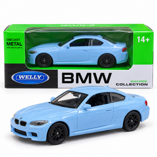 Welly 1:64 BMW M2 Coupe Light Blue Die-Cast Model Car