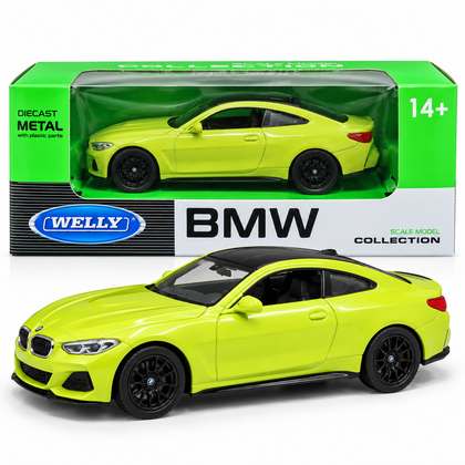 Welly 1:64 BMW 4 Series Coupe Lime Green Die-Cast Model Car