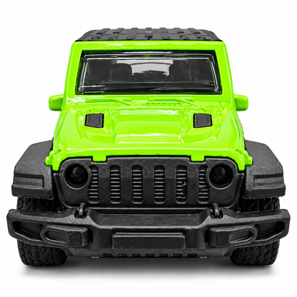 Road Burner Metal Racers Die-Cast Metal SUV Toy Car – Green Off-Road Jeep Style Model with Pull Back Action, Openable Doors & Realistic Detailing | Toy Vehicle for Kids Ages 3+