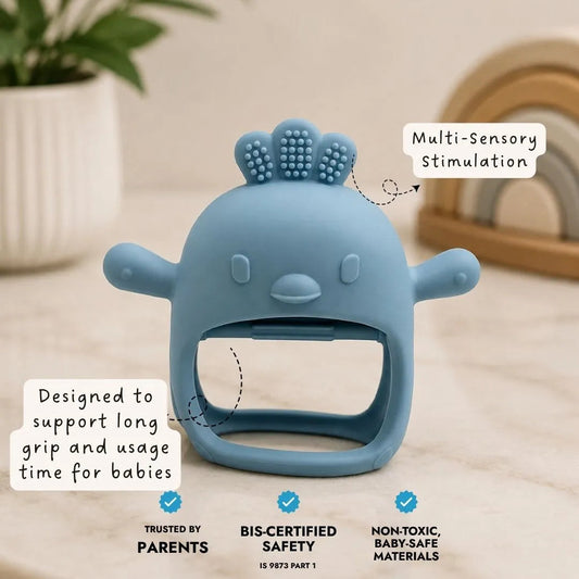 LiLLBUD Long-Hold Handle Teether Blue
