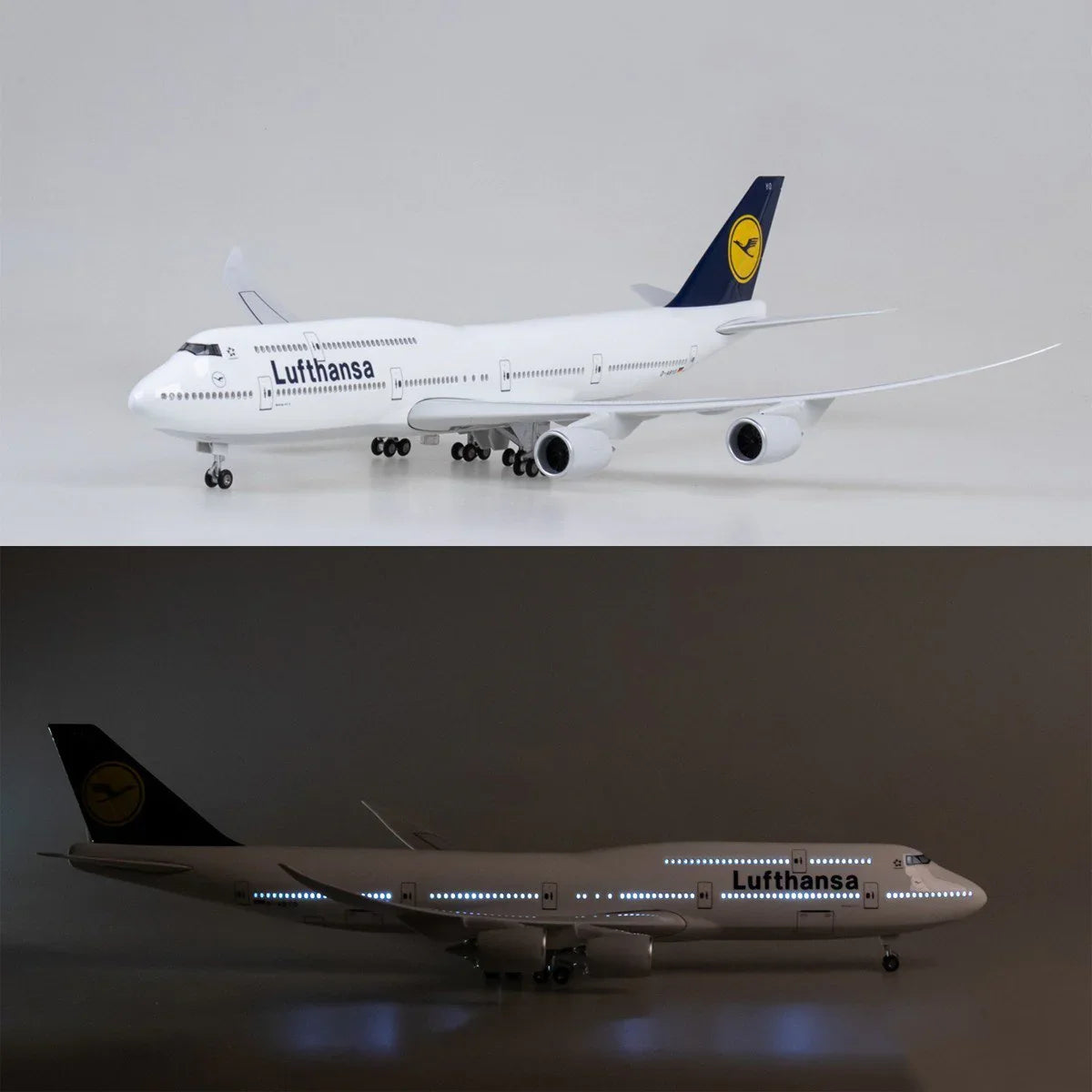 Lufthanssa Airlines Boeing 747-8 Aircraft LED Light - Airplane 1:160 Plane Decoration & Gift - 46 cm - Jaiman Toys