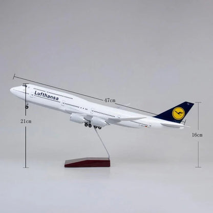 Lufthanssa Airlines Boeing 747-8 Aircraft LED Light - Airplane 1:160 Plane Decoration & Gift - 46 cm - Jaiman Toys