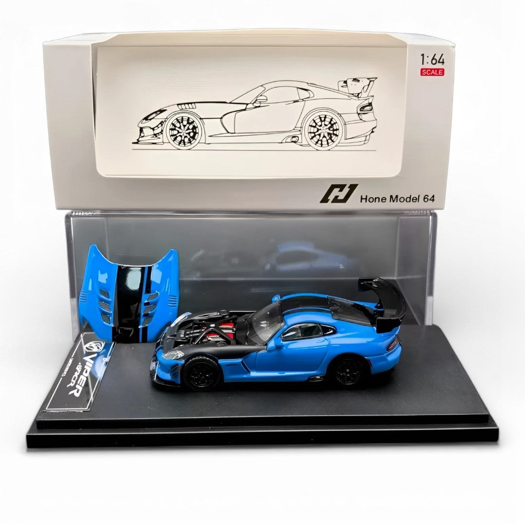 Hone Model 1:64 Dodge Viper ACR Competition Blue Diecast Model Car | Premium Racing Edition Collectible